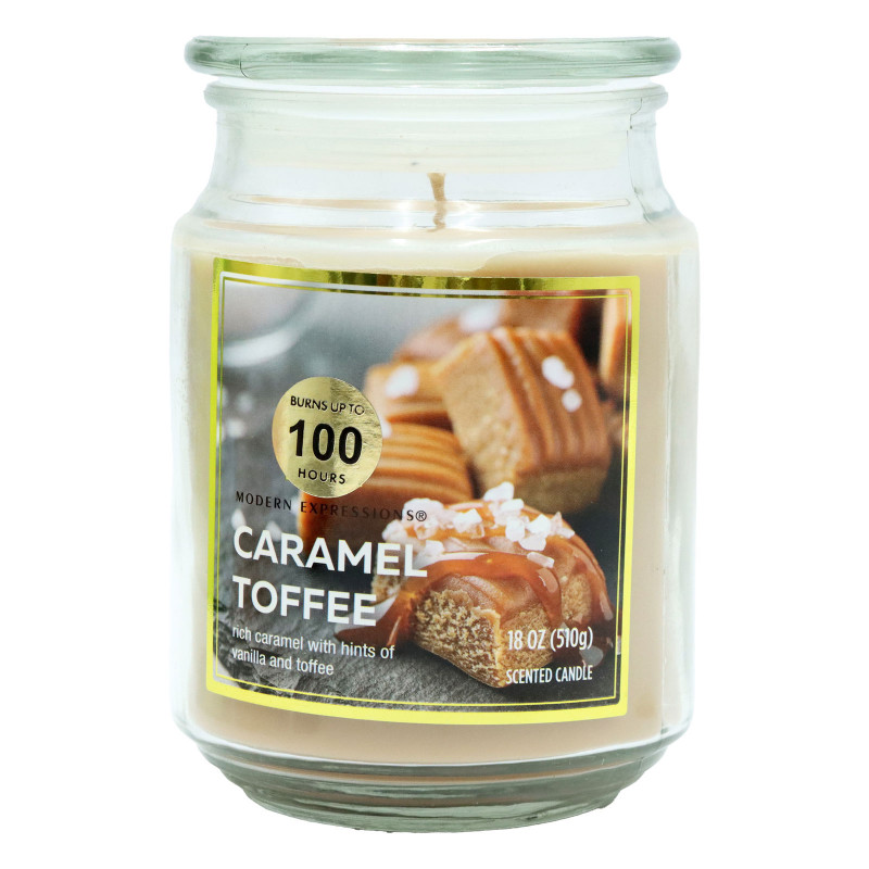 Svece burkā Jar 18oz Caramel Toffee
