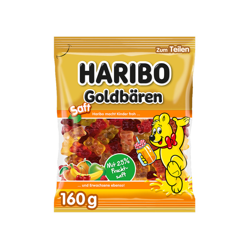 Haribo želejveida konfektes Saft Goldbaren 160g