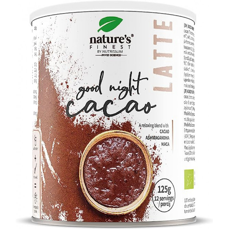 Nature's finest BIO Good Night Latte. veselīgā vakara BIO kakao Latte, relaksācijai un labākam miegam. 125g