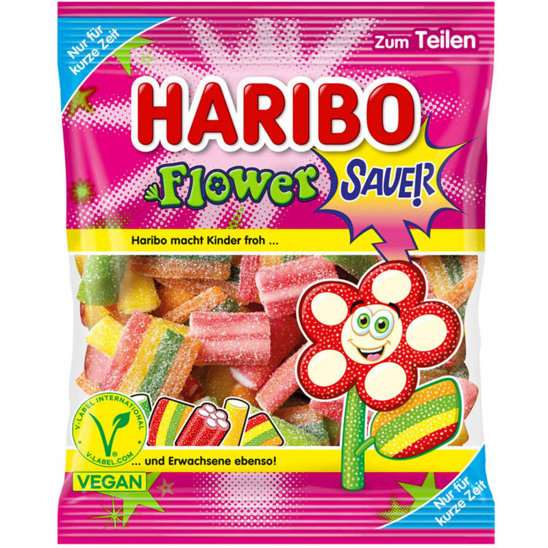 Haribo želejveida konfektes Flowe Sauer 160g