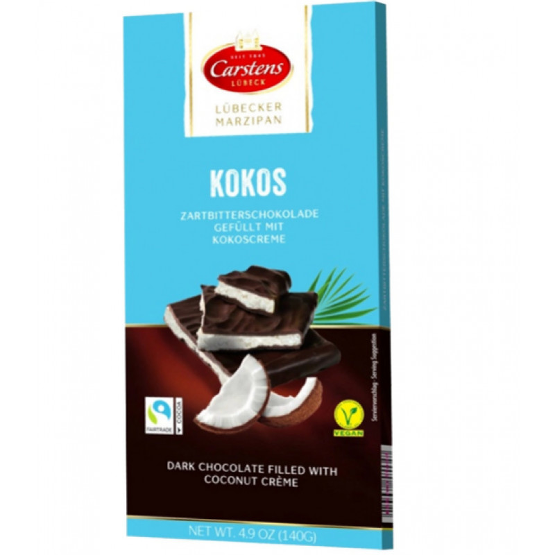 Šokolāde melna (kokoscreme) 140gr Carstens/Vācija