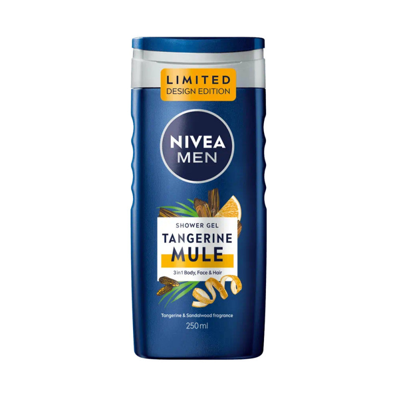 Nivea Men dušas gēls 3 vienā, mandarīna un sandalkoka aromāts, 250 ml