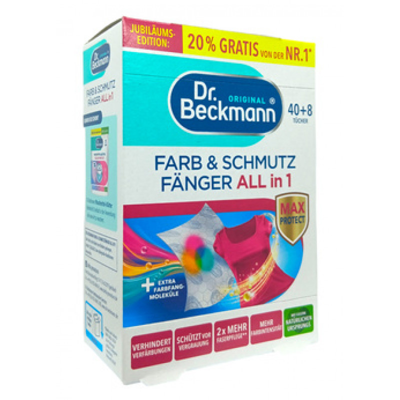 Dr. Beckmann 3in1 Farb & Schmutz krāsu un netīrumu savākšanas lupatiņas 48gb