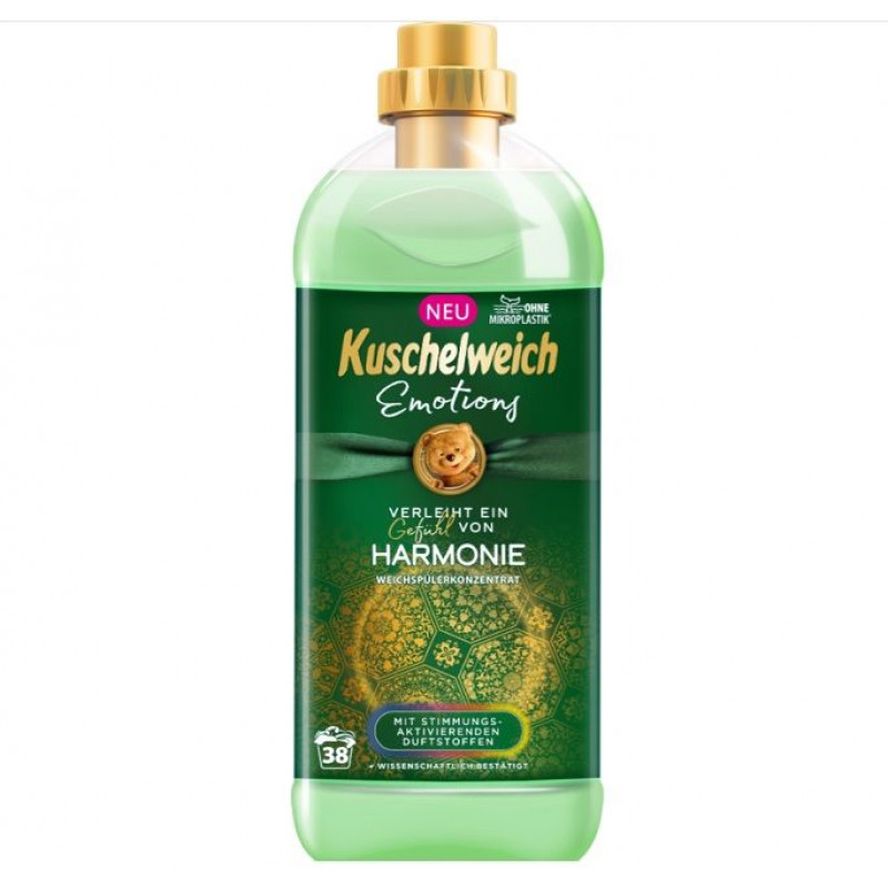 KUSCHELWEICH veļas mīkstinātājs Harmonie (tuši zaļs) 1L 38 mazg. reizēm