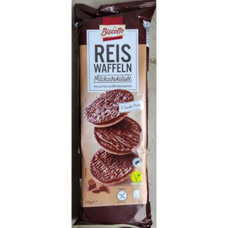 Rīsu vafeles šokolādē (piena) 150gr /Vācija