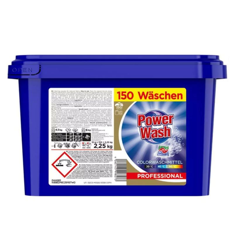 Power wash veļas mazgāšanas kapsulas veļas mazgāšanai Colour 150gab