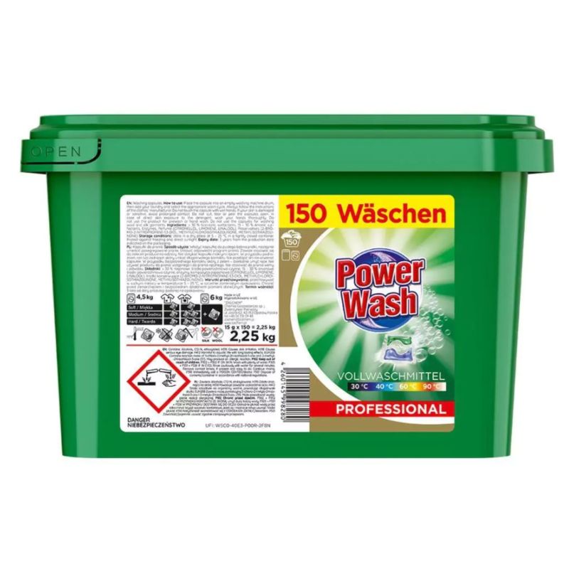 Power wash veļas mazgāšanas kapsulas veļas mazgāšanai Universal 150gab