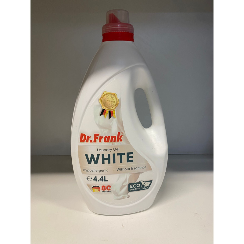 Dr.Frank šķidrais veļas mazgāšanas līdzeklis Perfect White 4.4L 80 mazg. reizēm