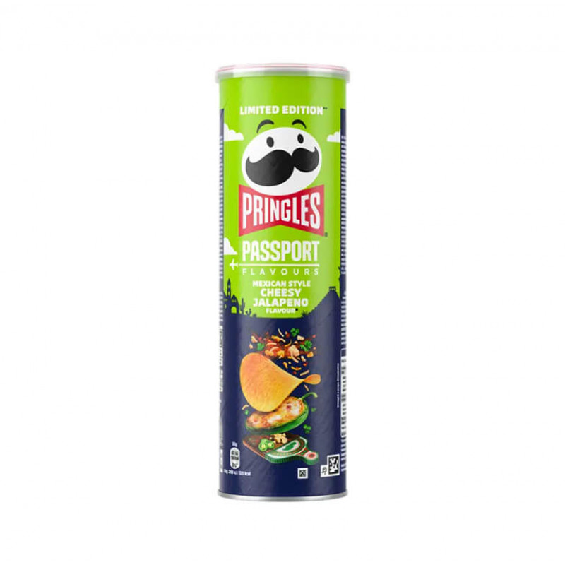 Pringles Mexican cheesy jalapeno čipsi 165g