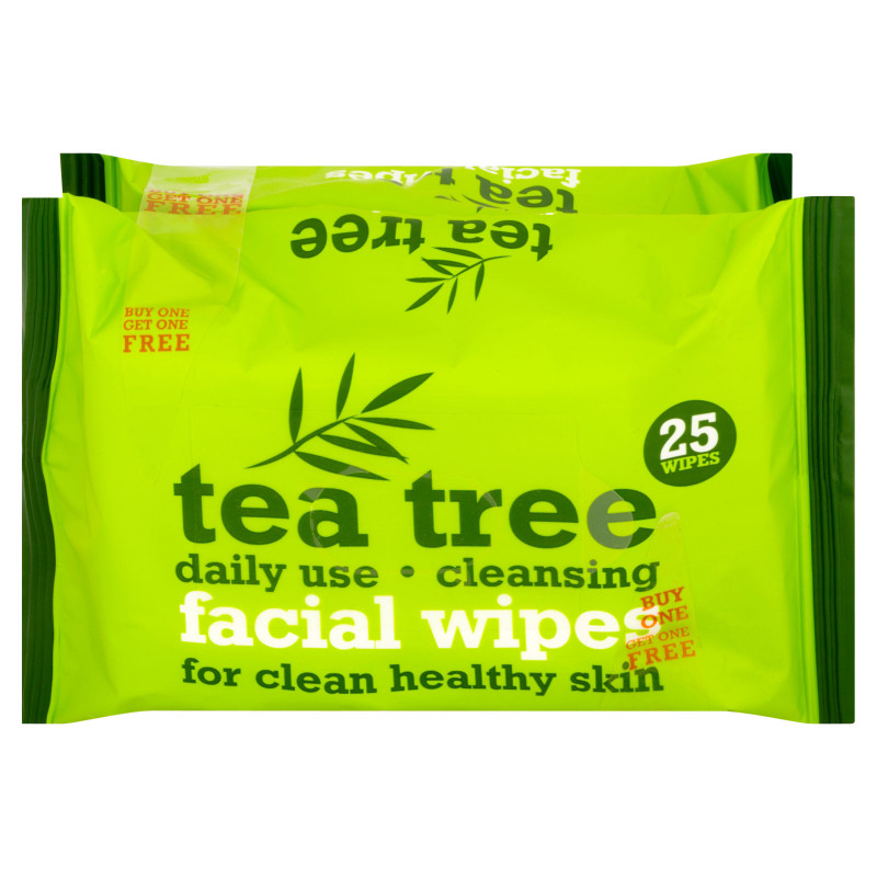 XBC sejas attīrīšanas salvetes Tea Tree 2x25gb 