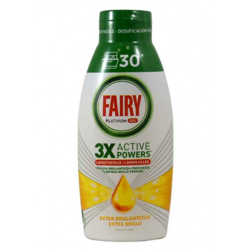 Fairy trauku mazgājamās mašīnas gēls trauku mazgāšanai Lemon 600ml 30 mazg reizēm