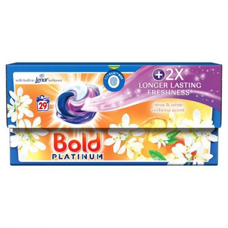 Bold Platinum kapsulas veļas mazgāšanai Citrus & White Verbena Scent 29gab.