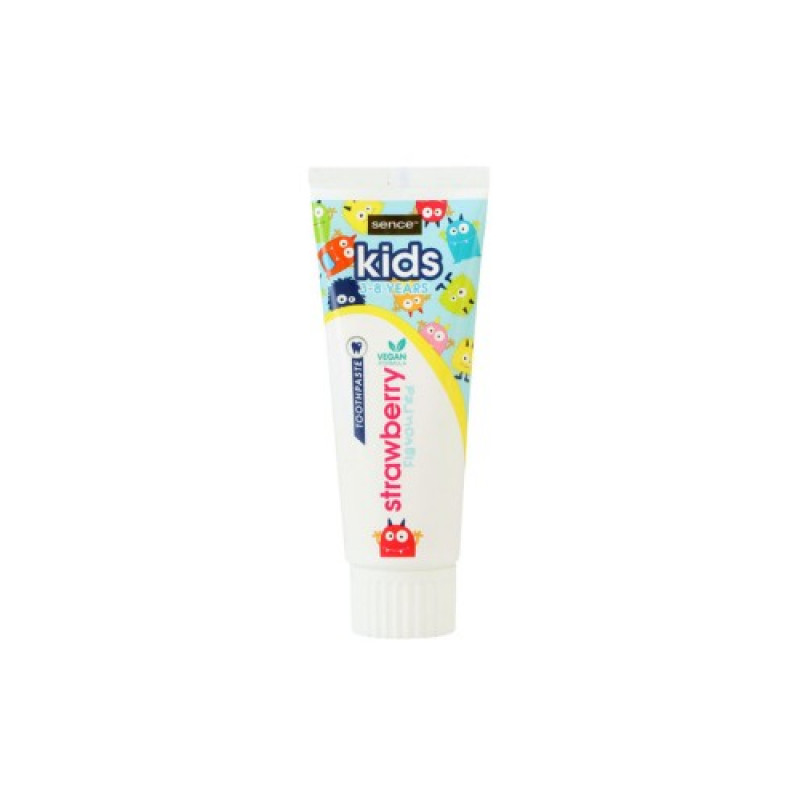 Sence Fresh zobu pasta 75ml zemeņu (vegan formula) 3-8 gadu vecumam