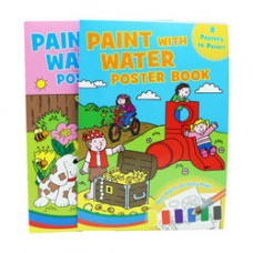POSTER BOOK PAINT WITH WATER ASST(C) 
