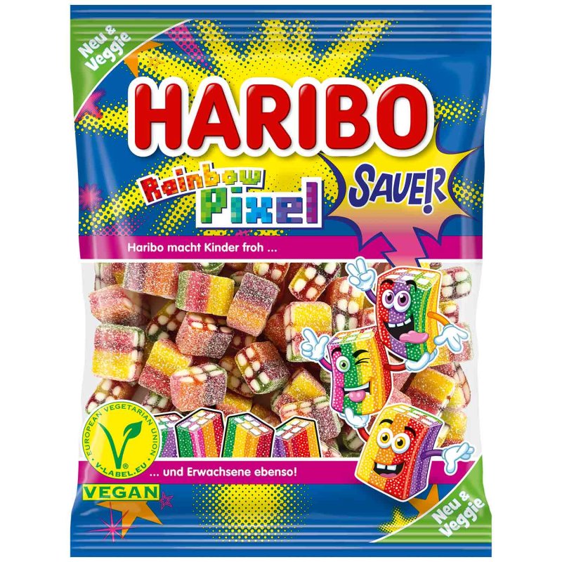 Haribo želejveida konfektes RAINBOW PIXEL 160G 