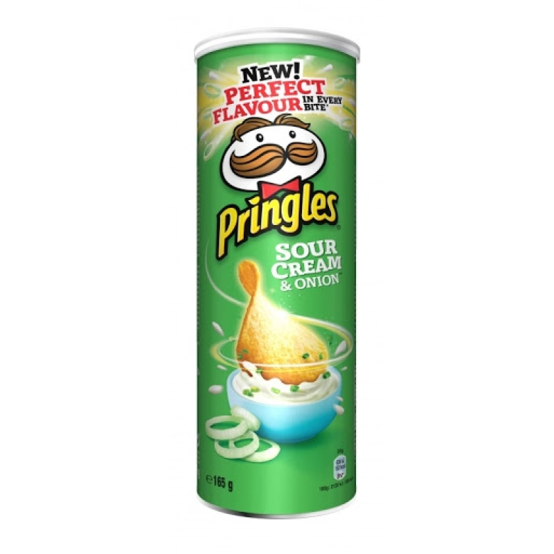 Pringles čipsi ar krējuma un sīpolu garšu 165g