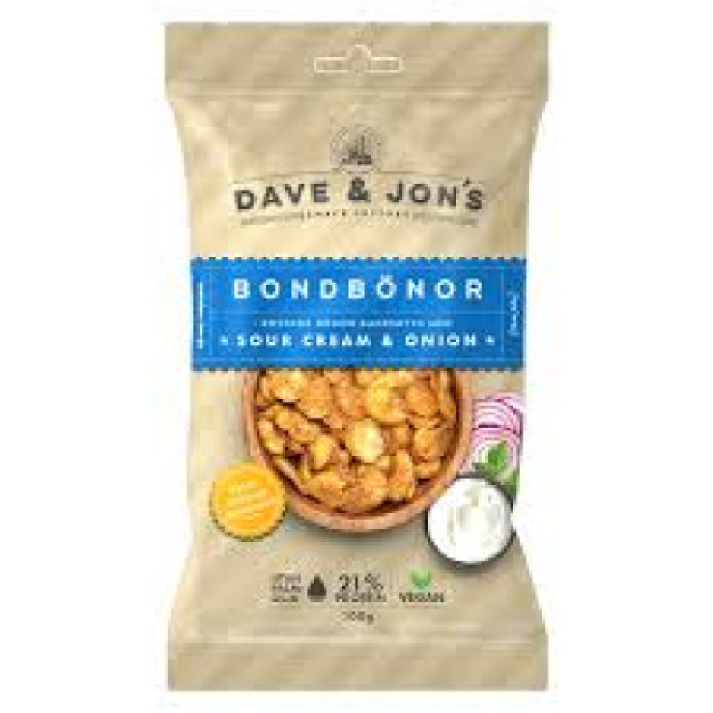 Dave & Jon's grauzdētas lauku pupas ar skābā krējuma un sīpolu garšu 100g