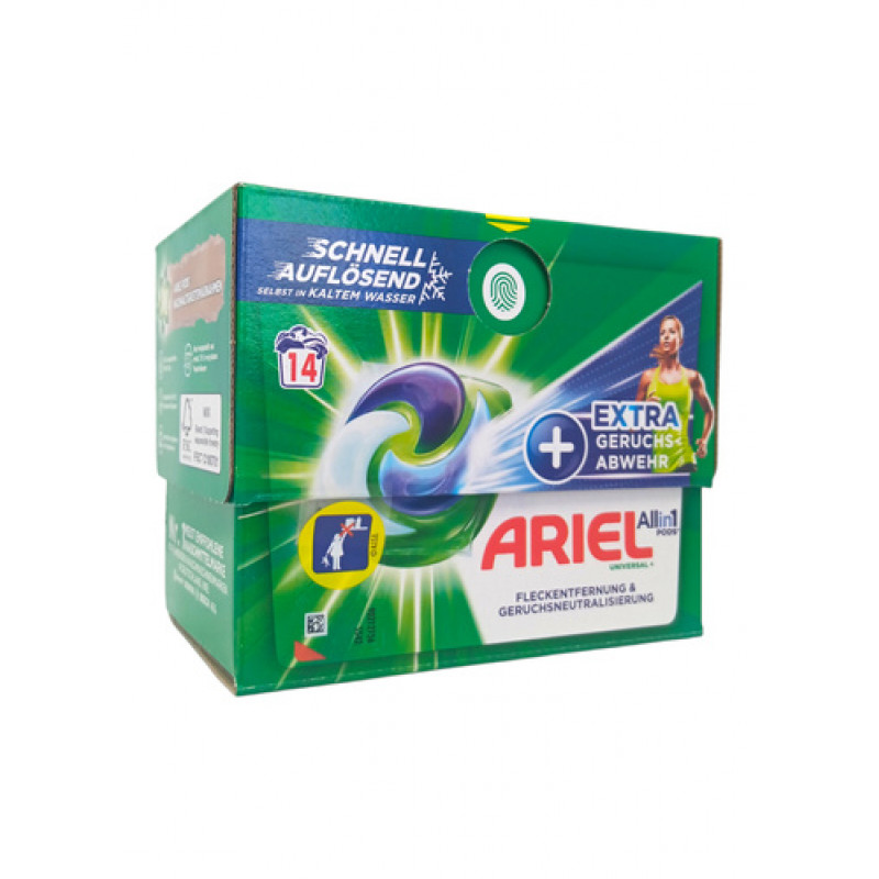 Ariel kapsulas veļas mazgāšanai uniw+geruchsabwehr 3w1 14gab. 
