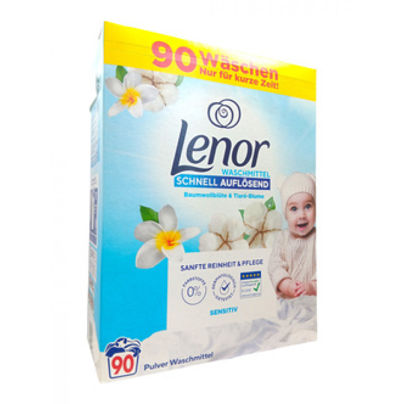 Lenor  veļas pulveris Sensitive 4.95kg 90mazg. reizēm