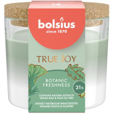 Bolsius vaska svece Botanic True Joy stikla burciņā 7cm /diametrs 8.5cm