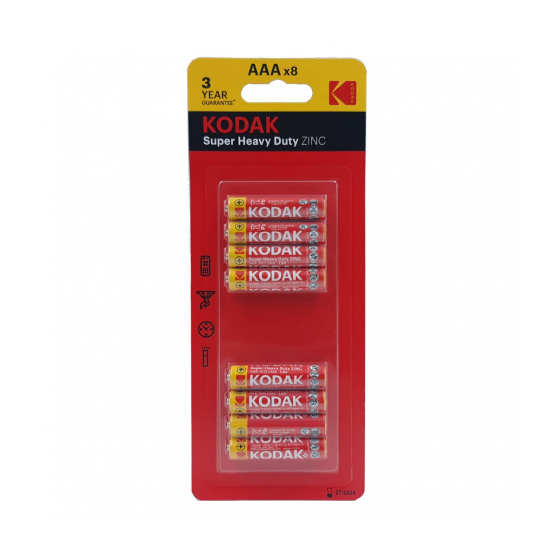 Kodak baterijas cinka AAA 8paka exp03/25