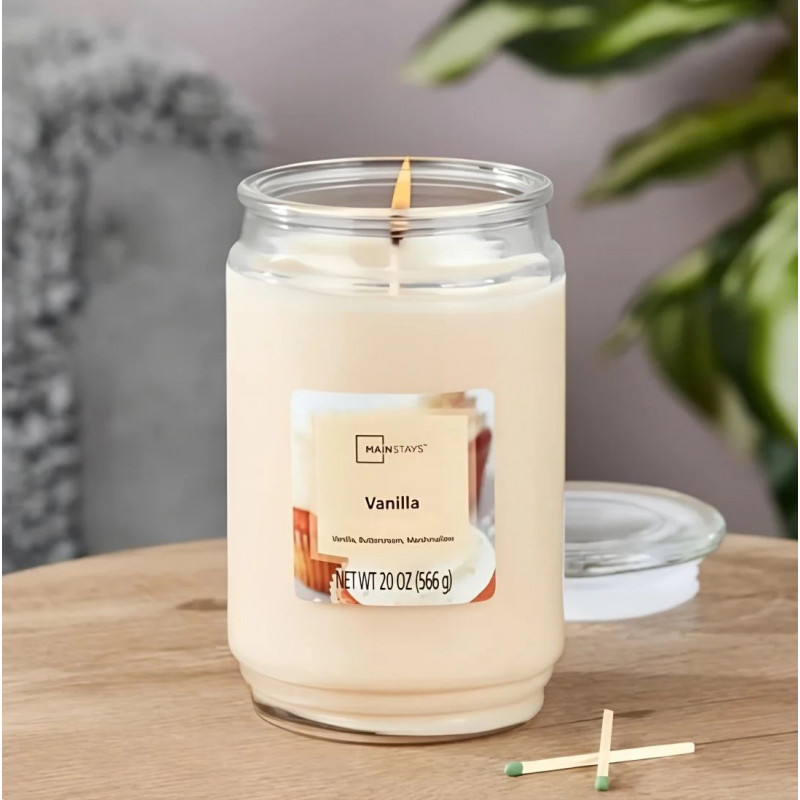 Svece burkā Jar 20oz Vanilla Mainstays