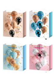 Dāvanu maisiņš 18 23 10cm krāsaini baloni