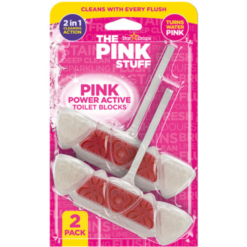 Pink Stuff Power Active tualetes poda skalošanas bloks 2x40g
