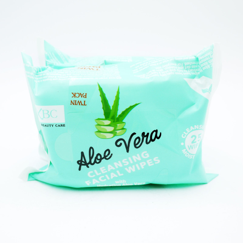 XBC attīrošas mitrās salvetes sejai Aloe Vera 2x25gab Divpaka