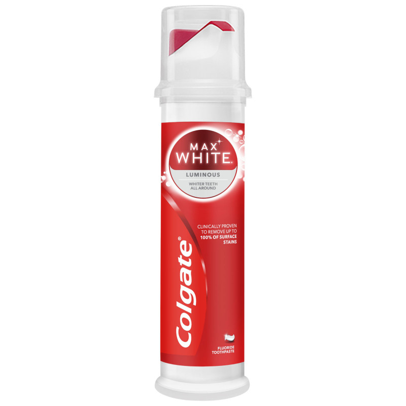 Colgate balinoša zobu pasta ar dozatoru Max White Luminous 100ml