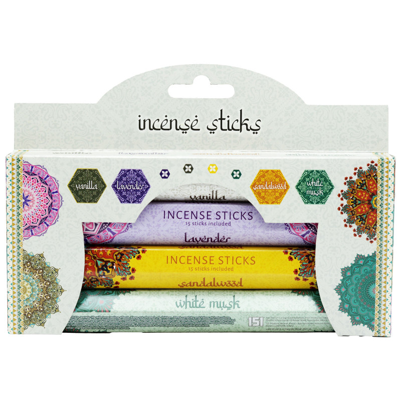 Pan Aroma vīraka kociņi 4paka vaniļa/sandalkoks/lavanda/white musk
