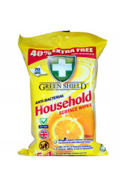 Green Shield antibakteriālās mitrās salvetes visām virsmām ar citrusa aromātu 70gb