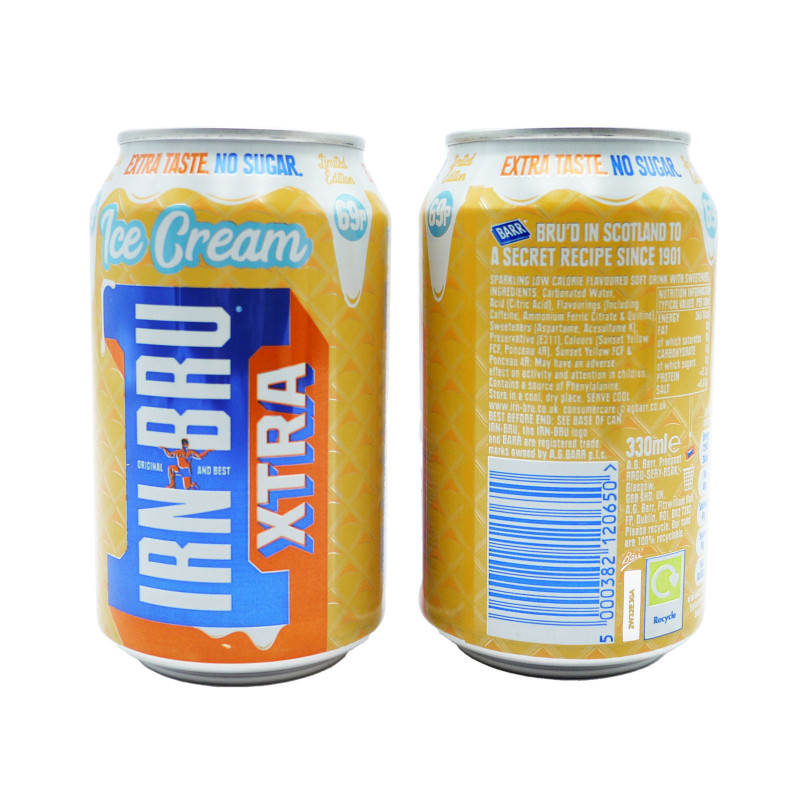 Barr Irn Bru dzēriens Xtra Ice Cream 330ml