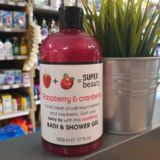 Super Beauty dušas želeja un vannas putas Raspberry and Cranberry 500ml