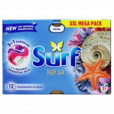 SURF veļas mazgāšanas kapsulas 3in1 visai veļai 51gb Deep Sea