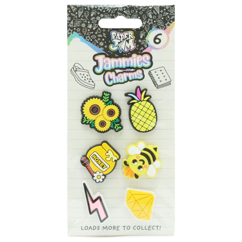 Paper Jam Jammies shoe charms 6pk (krokšos spraužamie sīkumiņi)
