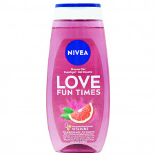 Nivea dušas gēls Love Fun Times ar rozā greipfrūta aromātu, 250 ml
