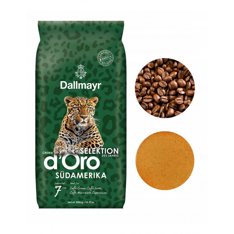 Dallmayr kafijas pupiņas d' Oro Crema Dienvidamerika (Sudamerika) 1kg, 7/10