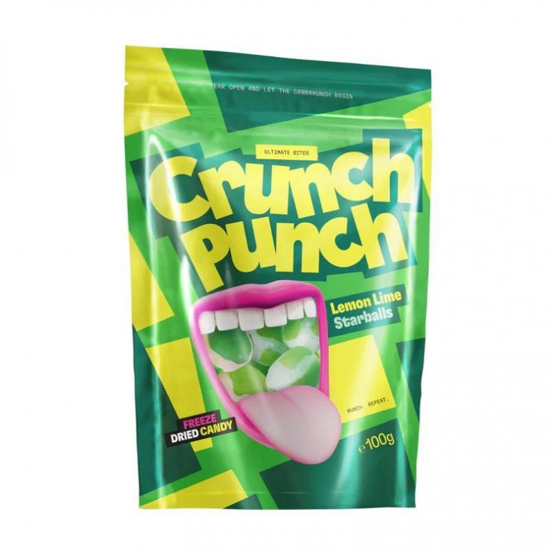 Freeze-Dried Lemon Lime Starballs liofilizēti kraukšķīgie konfekšu gabaliņi 100g