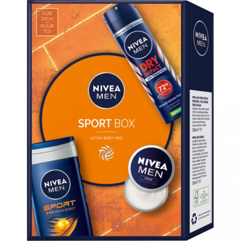 Nivea Men dāvanu komplekts Sport Box Deo Dry Impact