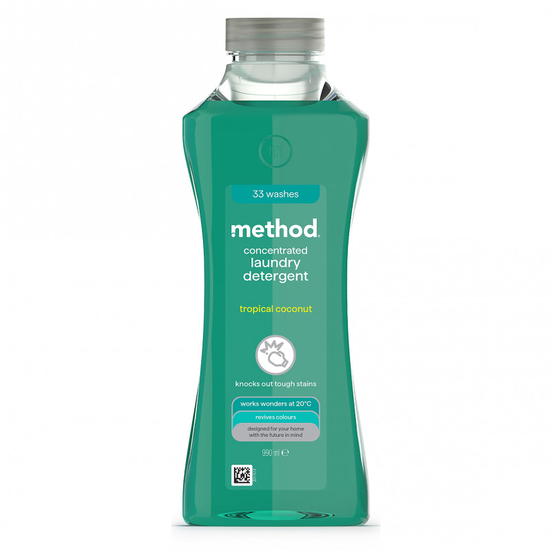 Method veļas mazgāšanas gēls Tropical Coconut 33x, 990ml (Beļģija)