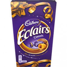 Cadbury Eclairs staipīgas karameļu konfektes ar piena šokolādes pildījumu 350g