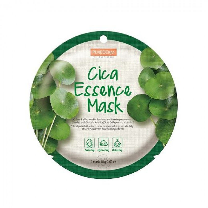 Purederm Cica esences maska visiem ādas tipiem, nomierina, relaksē