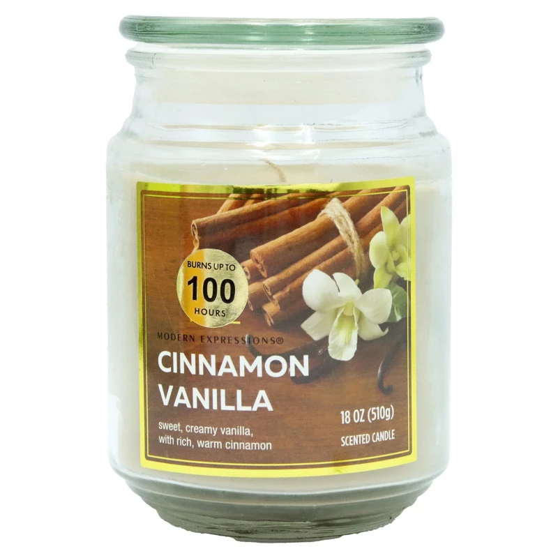 Svece burkā Jar 18oz Cinnamon Vanilla