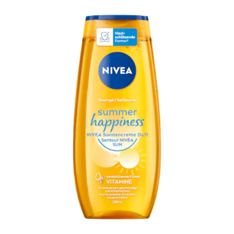 Nivea dušas gēls summer happiness Nivea Sun, 250 ml, C un E vitamīni