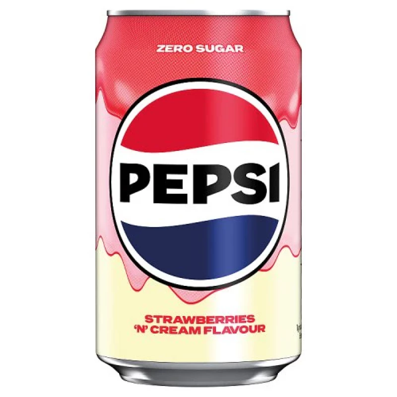 Pepsi gāzēts dzēriens Strawberry N Cream zero 330ml