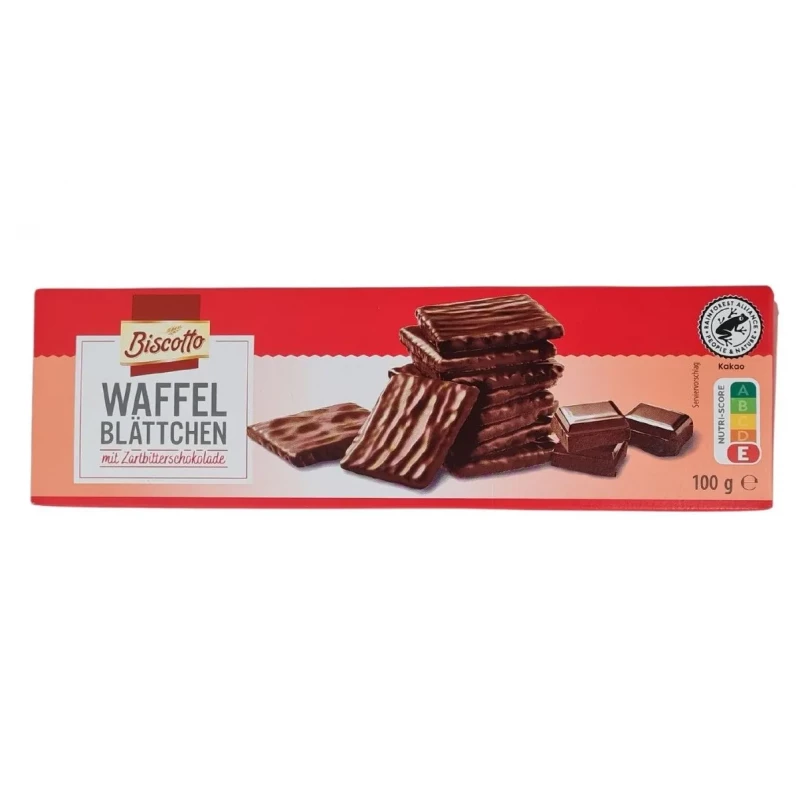 Vafeles Biscotto piena tumšajā šokolādē 100g