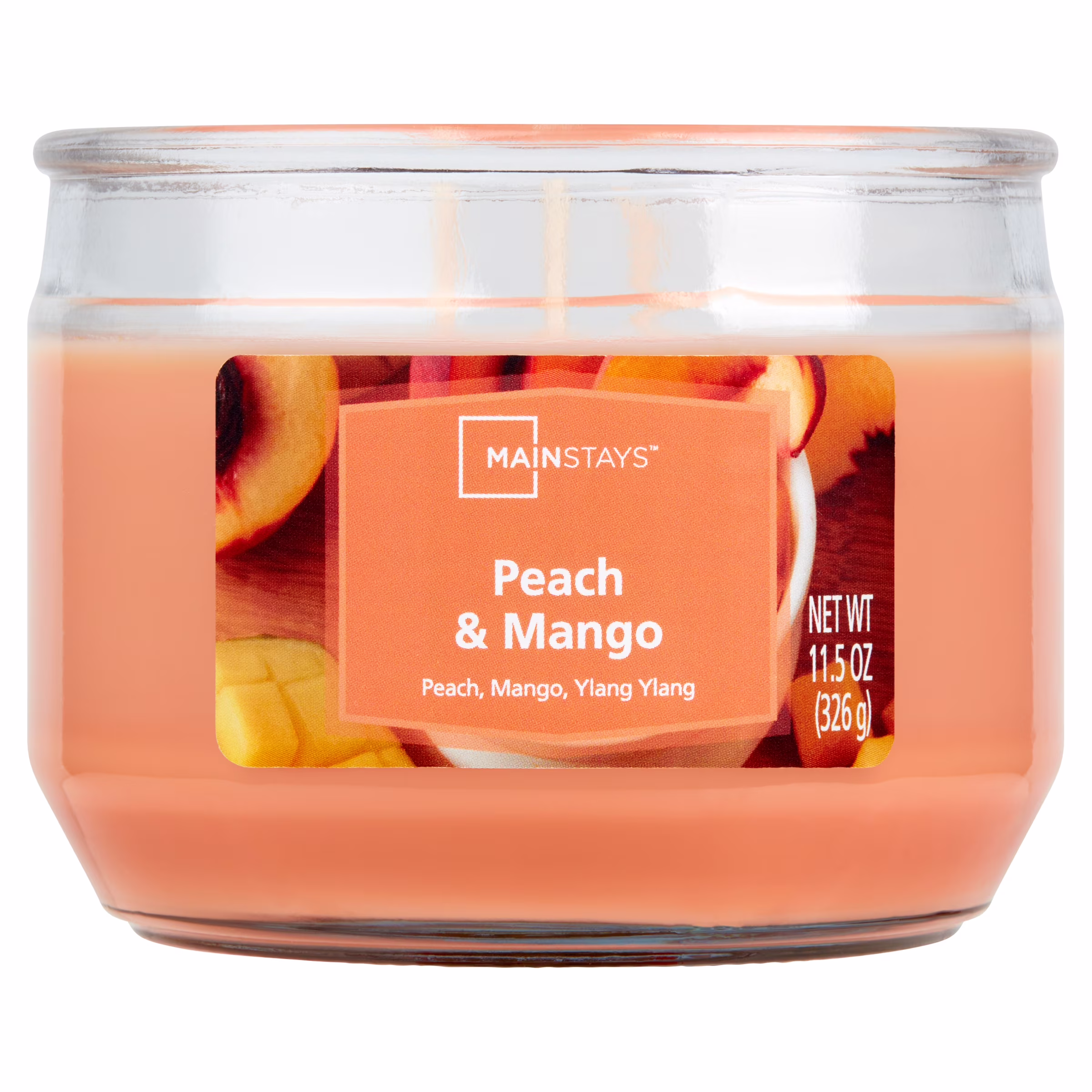 Mainstays svece 3 degļi PEACH & MANGO 326g