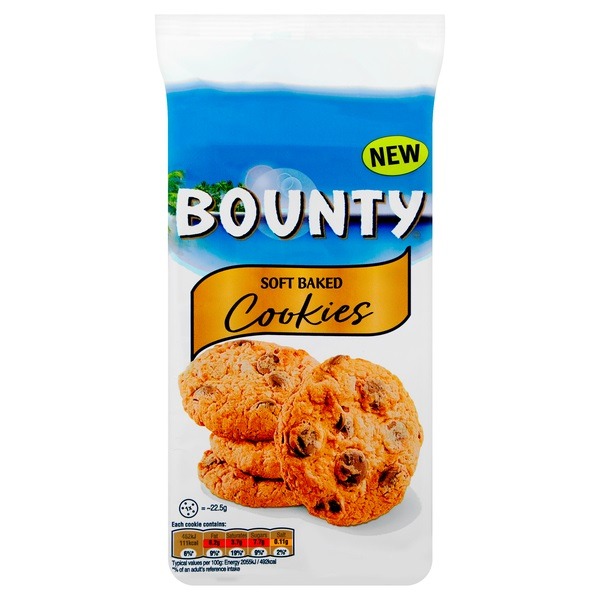 Bounty mīksti cepumi ar piena šokolādes